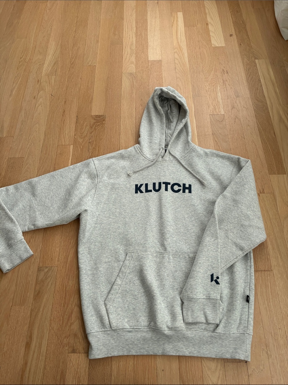 New Balance Gray Hooded Sweatshirt with Navy Logo